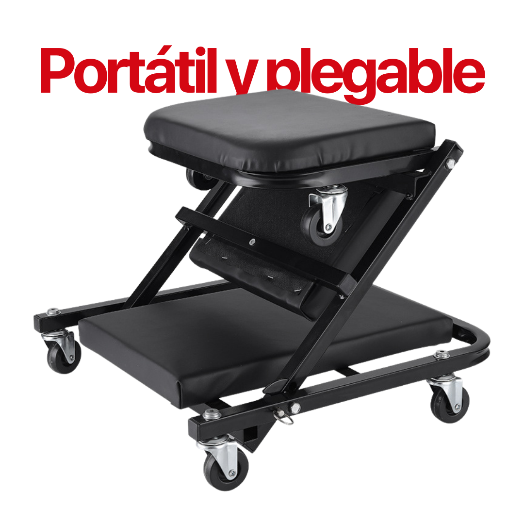 Silla de Mecánico, Plegable, Modo Camilla, Cómodo, Práctico