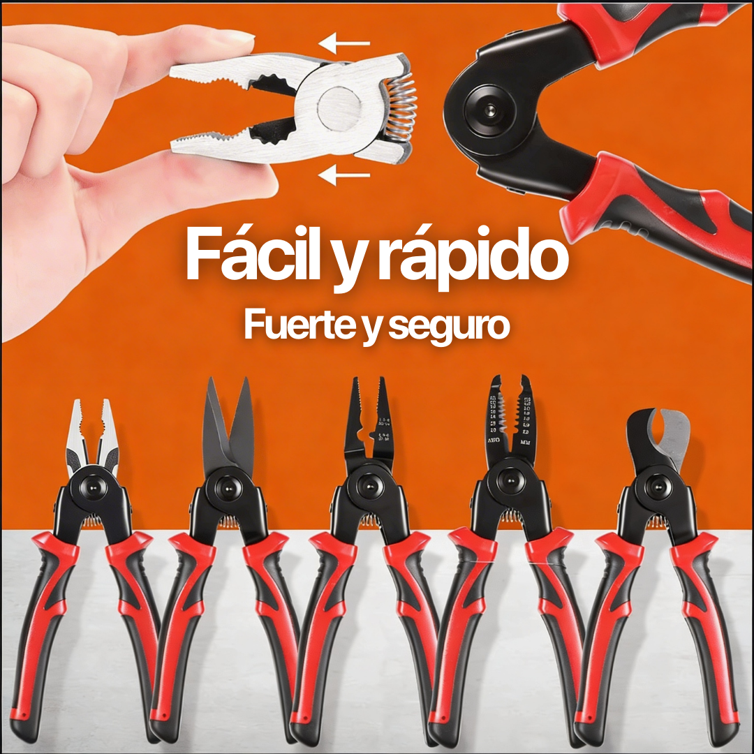 Alicate 5 en 1, peladora, crimpadora, corta ramas, cables y lata, fácil de usar, aleación metálica, fuerte y seguro