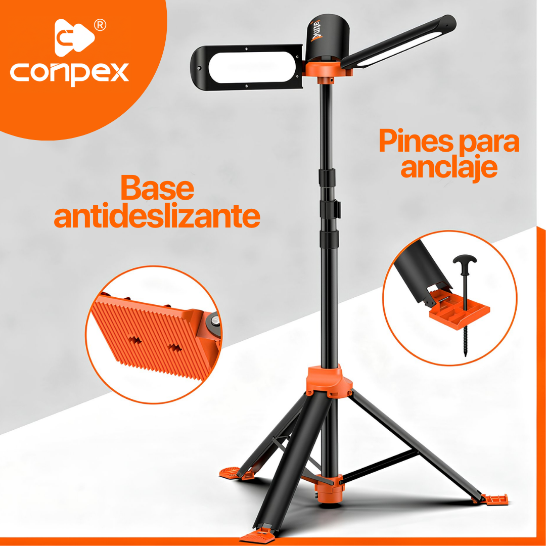 Lámpara de Camping y emergencia CONPEX, +9,000 Lúmenes, LED, conexión universal, resistente, 3 metros,