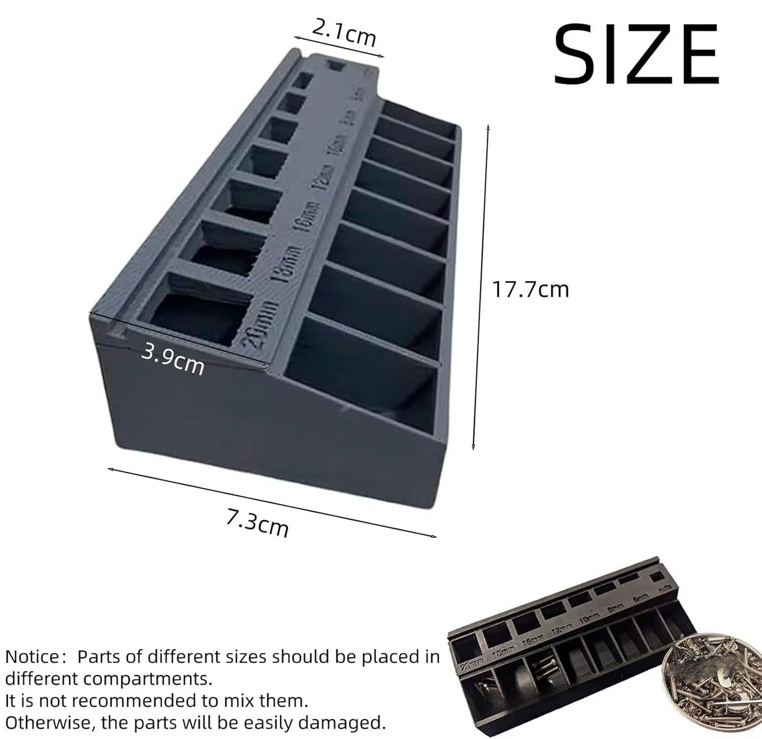 Organizador de tornillos y tuercas