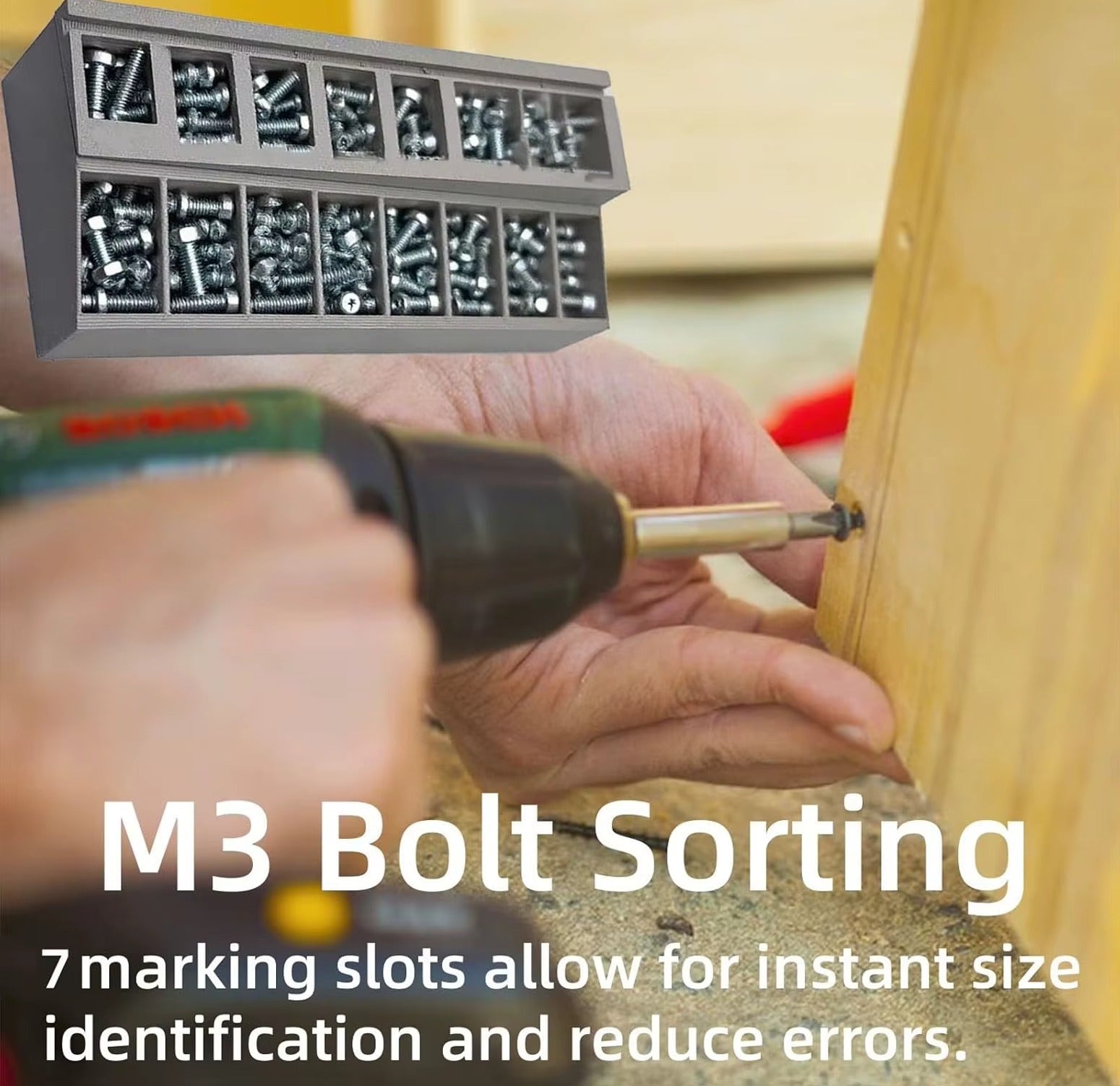 Organizador de tornillos y tuercas