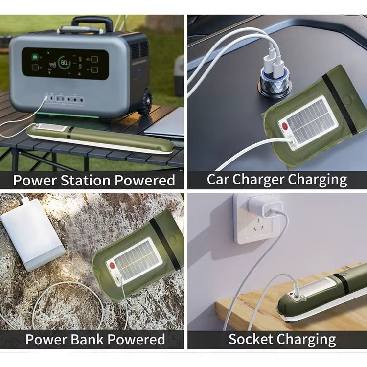 Lámpara Recargable Solar para Campamentos – Compacta y Portátil