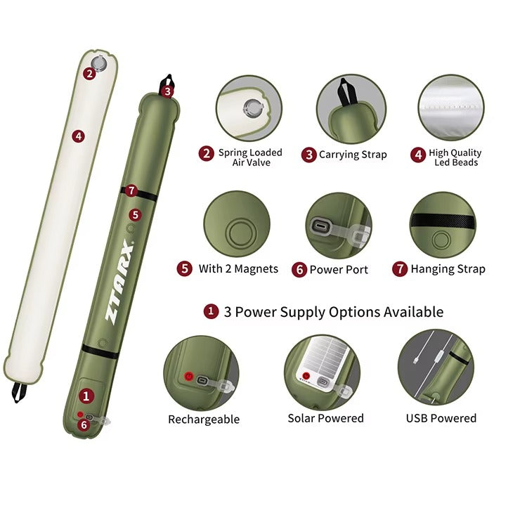 Lámpara Recargable Solar para Campamentos – Compacta y Portátil