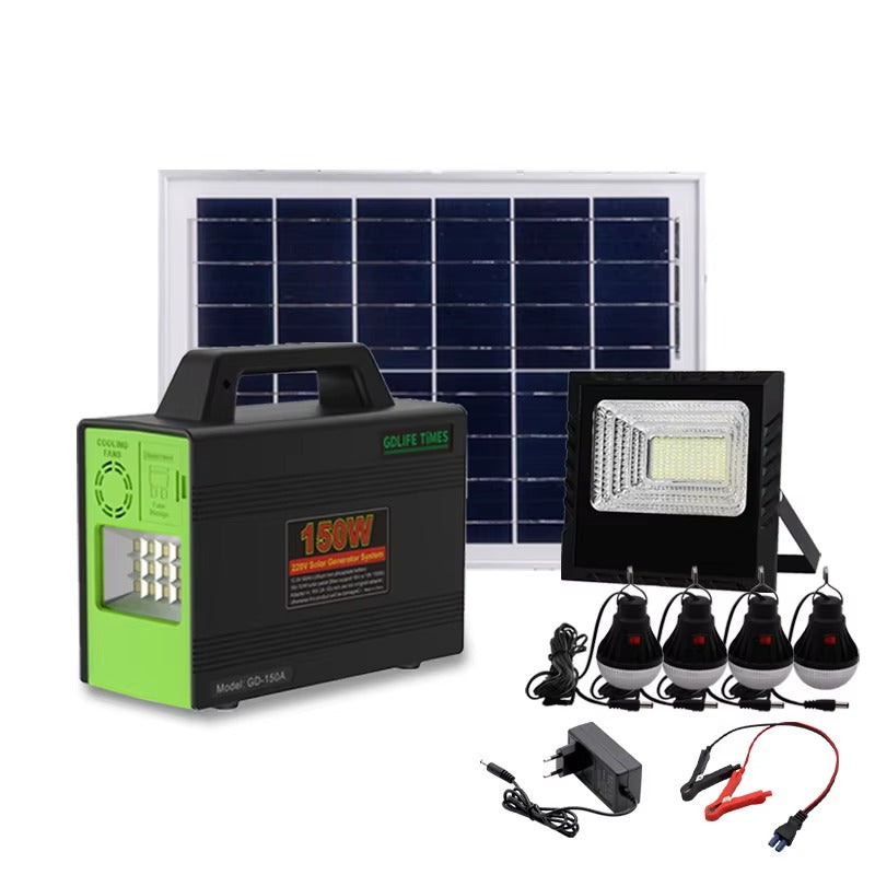 Kit Solar Portátil GD-150M con Inversor 220V