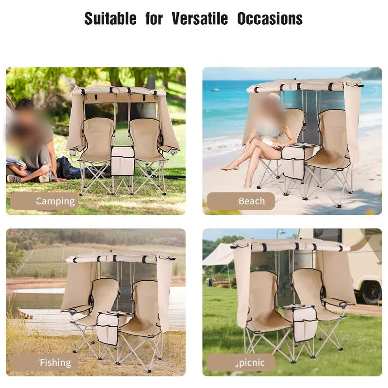 Silla de Playa Plegable Doble – Portátil y Cómoda