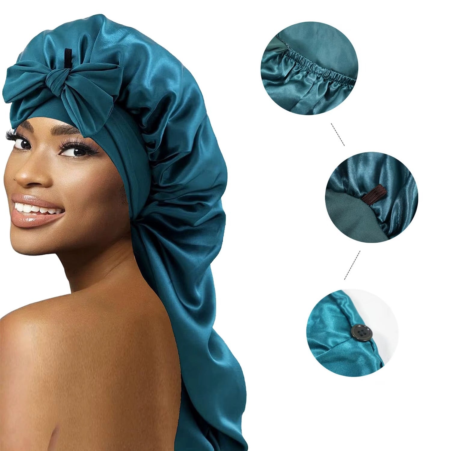Gorro de Satén para Dormir con Banda Ajustable