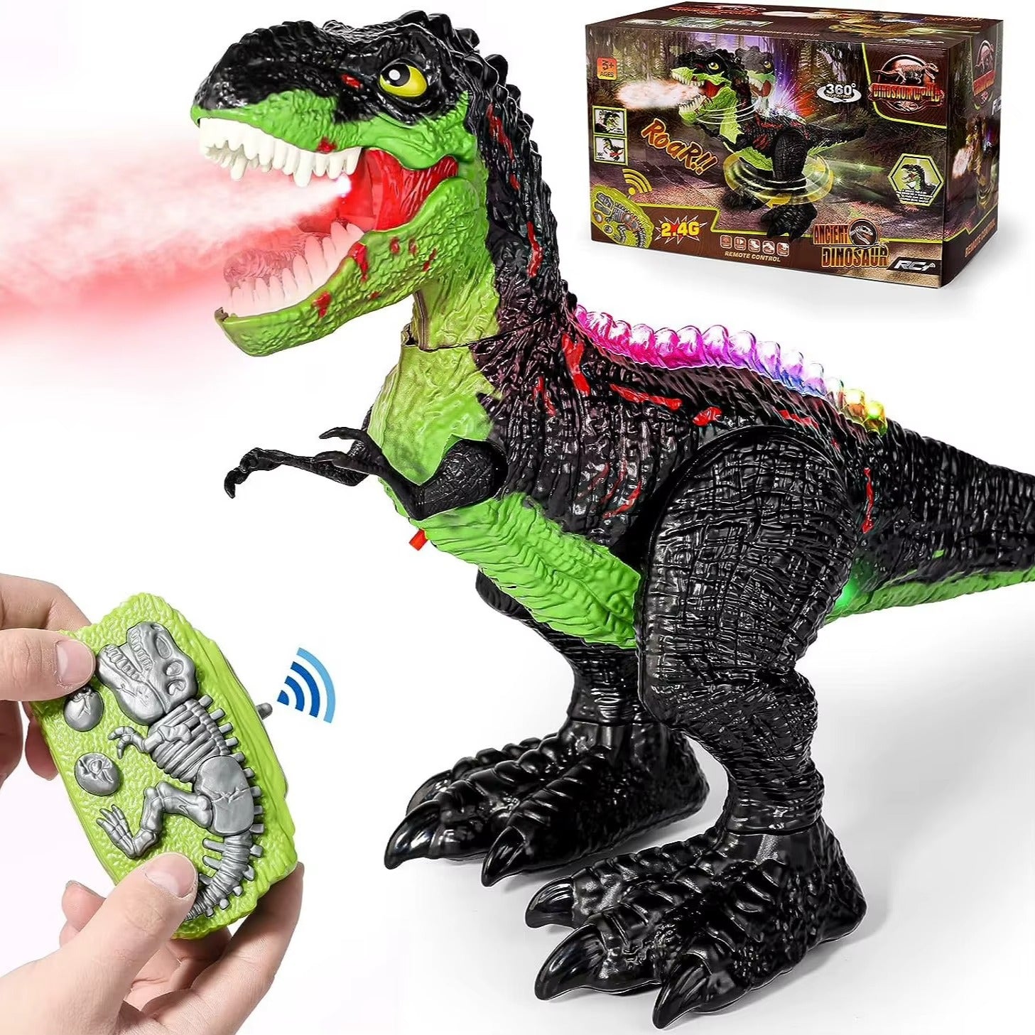 Dinosaurio a Control Remoto con Luz y Efecto de Humo
