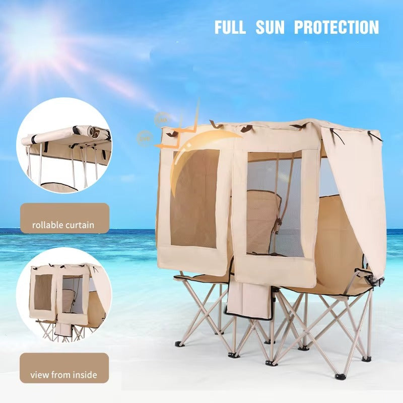 Silla de Playa Plegable Doble – Portátil y Cómoda