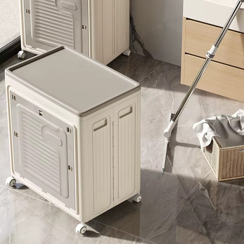 Caja de almacenamiento plegable con rodines