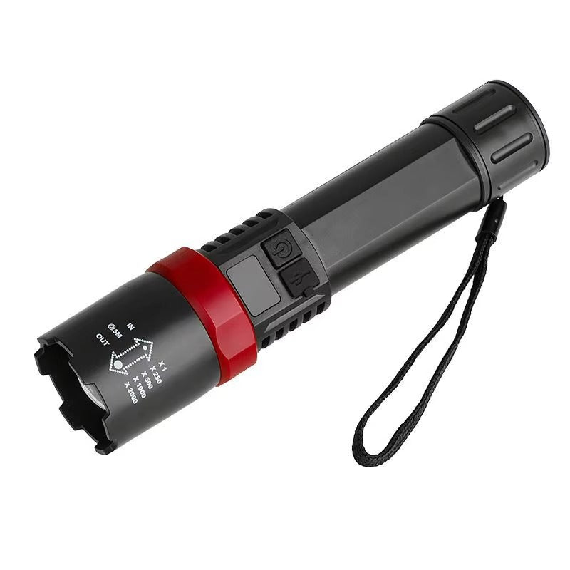 Linterna Táctica Recargable USB – Zoom Telescópico + Luz LED Potente
